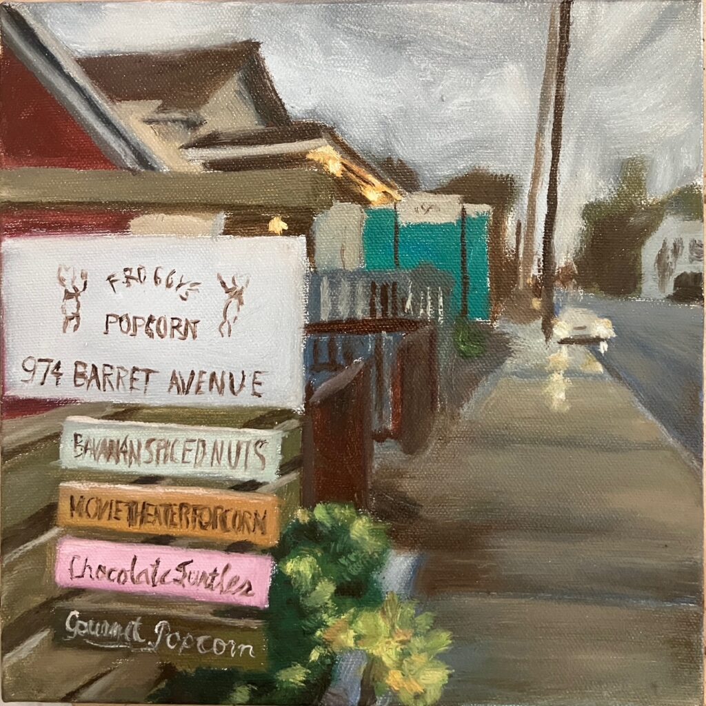 Oil painting of Froggy's Popcorn