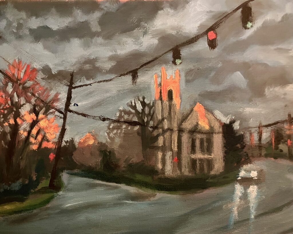 Oil painting of Bardstown Road
